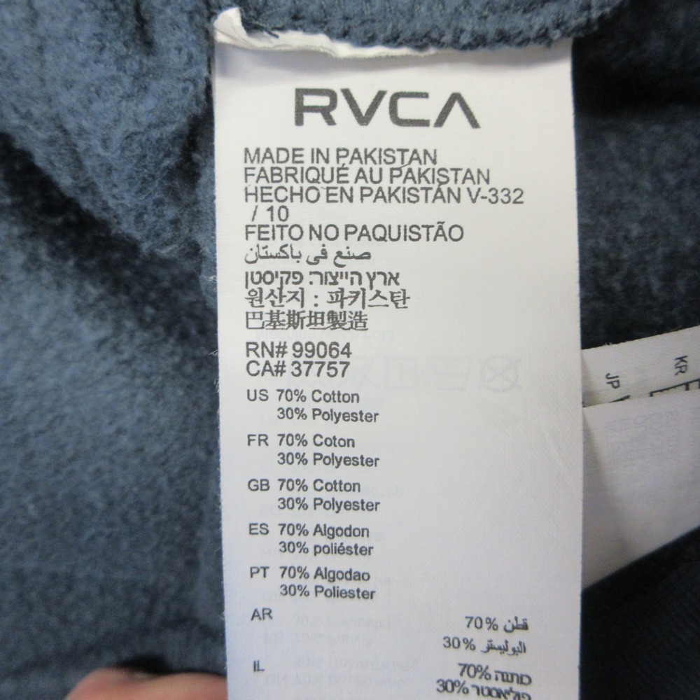 RVCA Hoodie Mens M Blue-Green Balance of Opposites Fleece Pullover Surf Skate - Picture 7 of 8